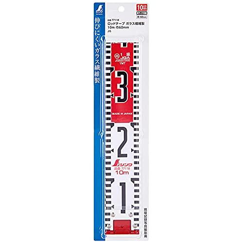 Shinwa Sokutei Rod Tape, Glass Fiber, 10m X 60mm Wide, JIS 77118