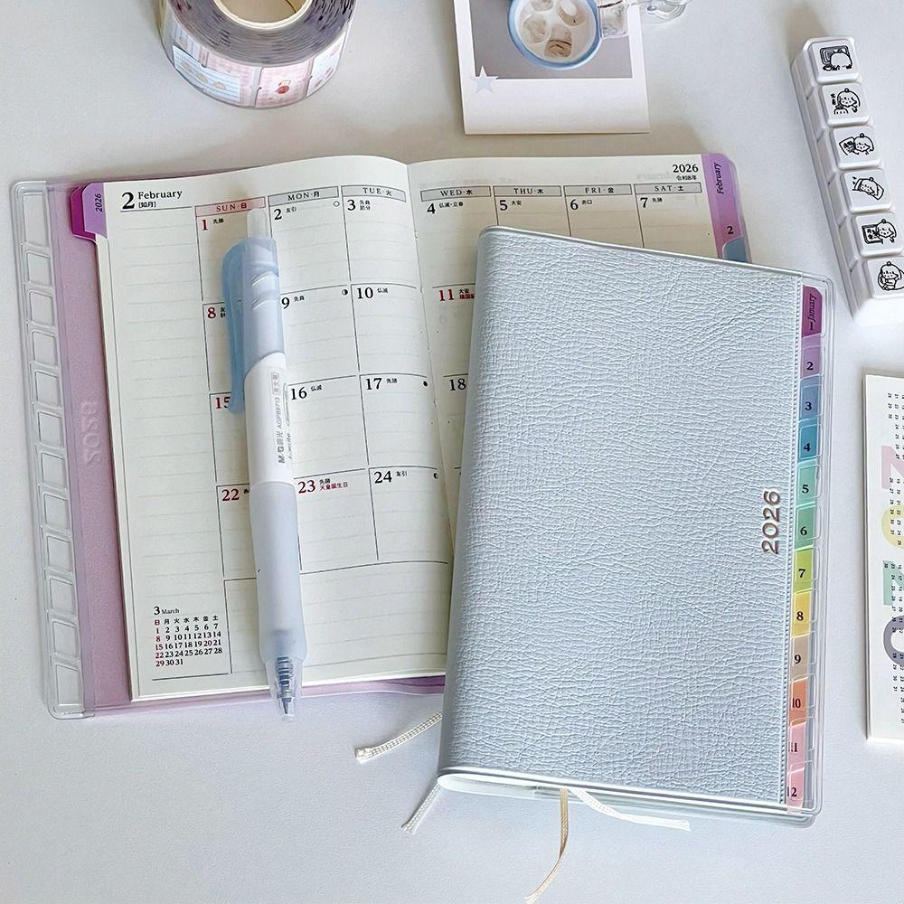 Farbenfrohes Index-Terminbuch PU-Leder To-Do-Listen-Notizblock Neues Terminkalender Schulbedarf