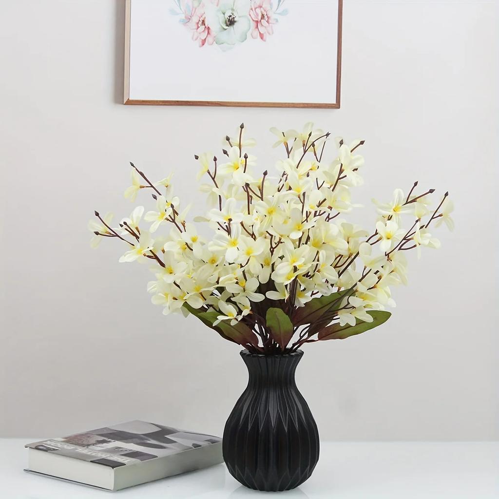 Modern Flower Vase Imitation Ceramic Flower Pot Decoration Home Plastic Vase Flower Arrangement Nordic Style Home Room Decor