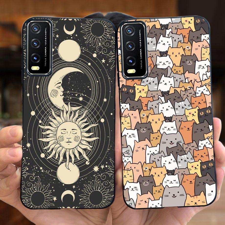 For Vivo V2027 Vivo V2028 Phone Case Space Man Moon Night Cartoon Soft Silicone Bumper Funda For Vivo Y11s Y12s Y20 Y20i Y20s
