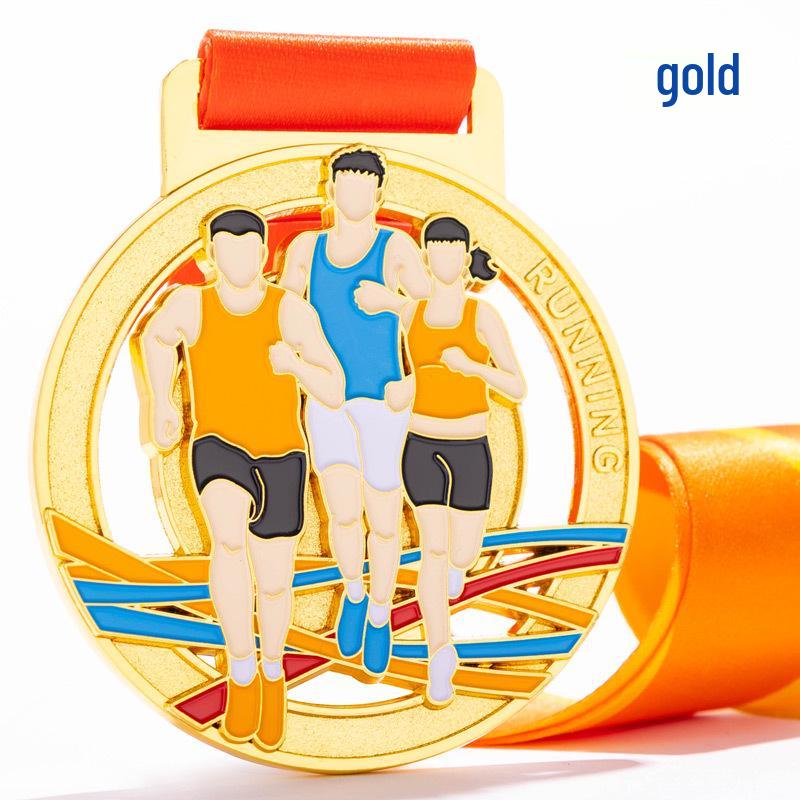 Custom Marathon Medals: Track & Field Sports Meet Award Plaques & Souvenir Cups золотой
