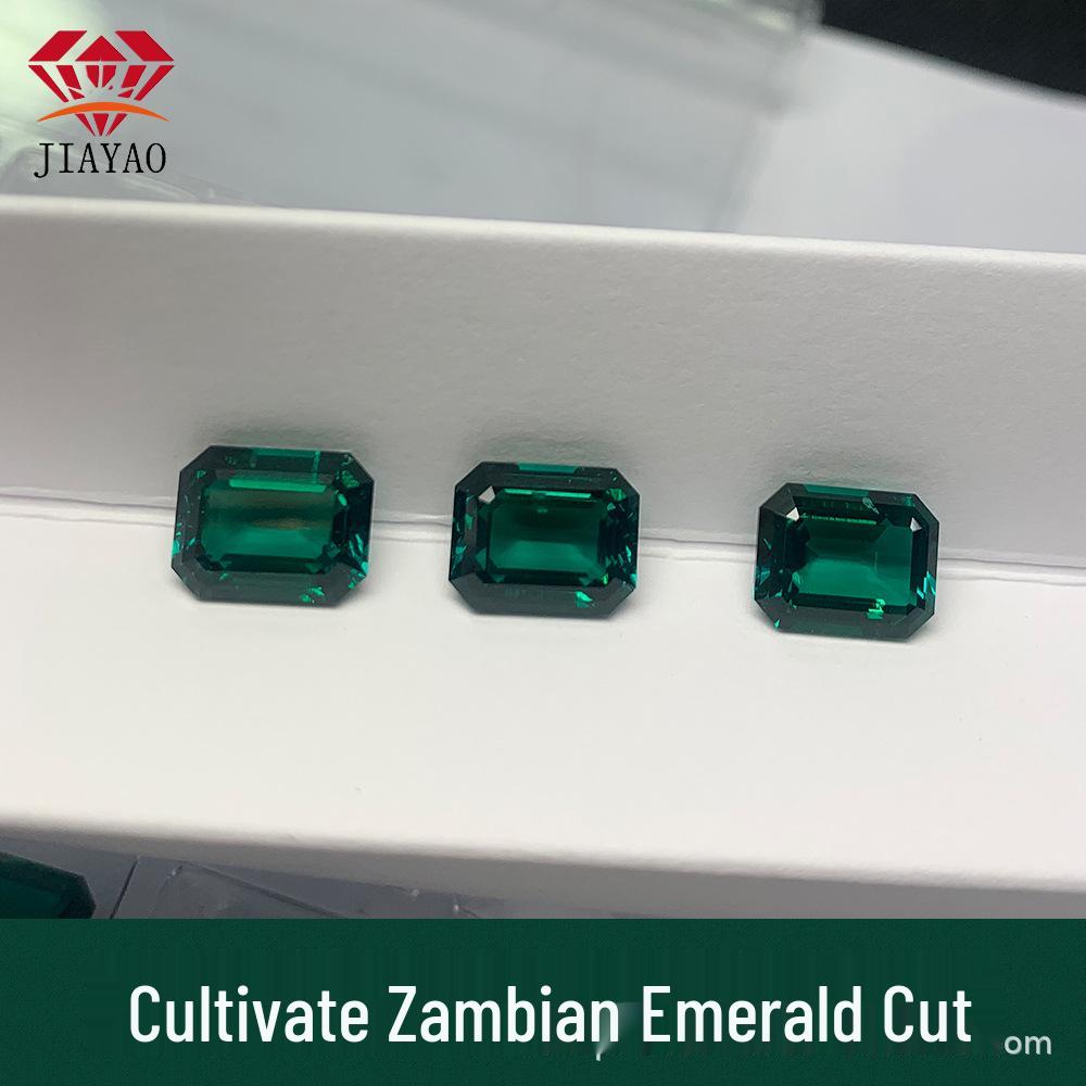Cultivated Rectangular-Cut Zambian Emerald, Clean and Impurity-Free Stone 3x5mm Emerald Cut
