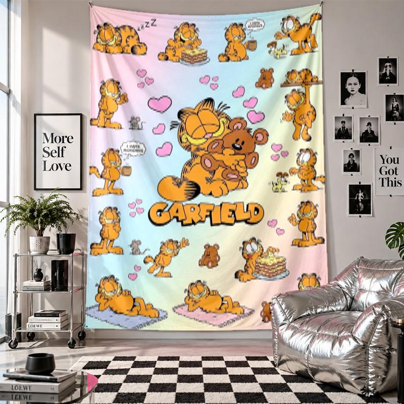 Wall TapestryGarfield Cartoon Art Hanging Cloth Decorative Background Cover for Room Decoration
