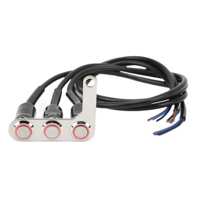 Motorrad Lenkerschalter LED Edelstahl Wasserdicht für Hupe Scheinwerfer Zusatzscheinwerfer Links
