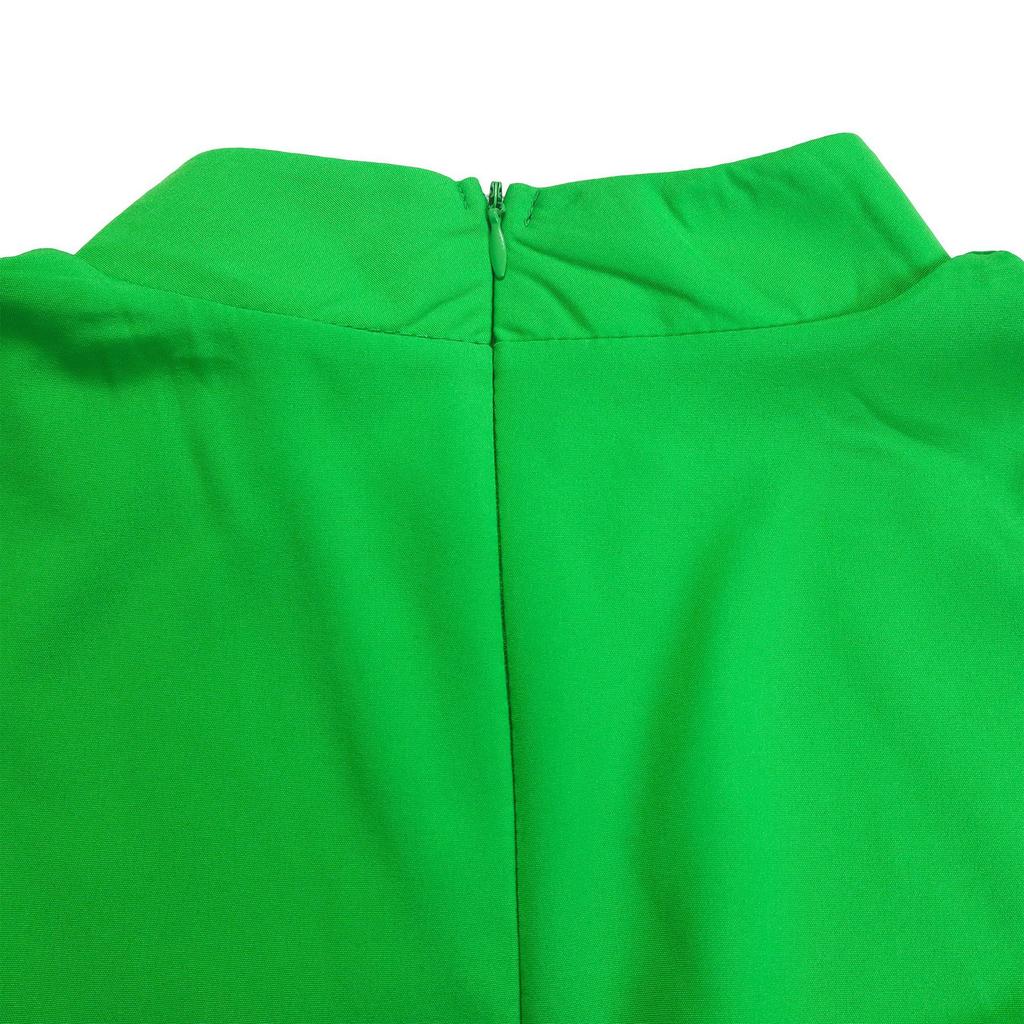 Spring and Autumn Plus Size Women's Dress Half High Neck Split Sleeve Waist Temperament Waist Slim Large Swing Dresses