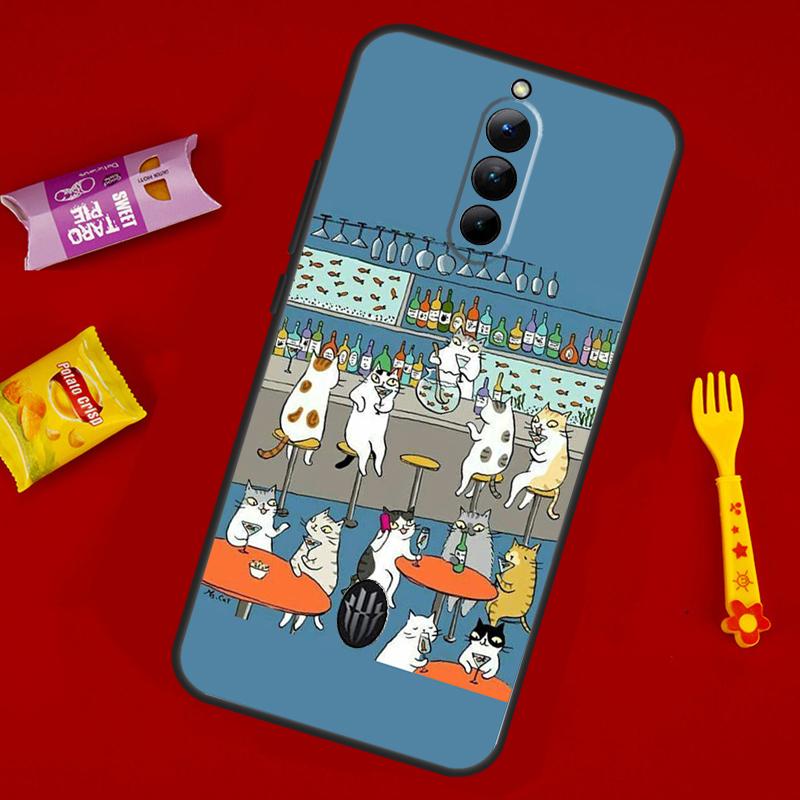 Japanese Cat Drink Pattern Phone Case For ZTE Nubia Red Magic 11 Pro Plus 10 10S 9 9S 8 8S 6S 7S 6 7 Pro 10 Air Cover