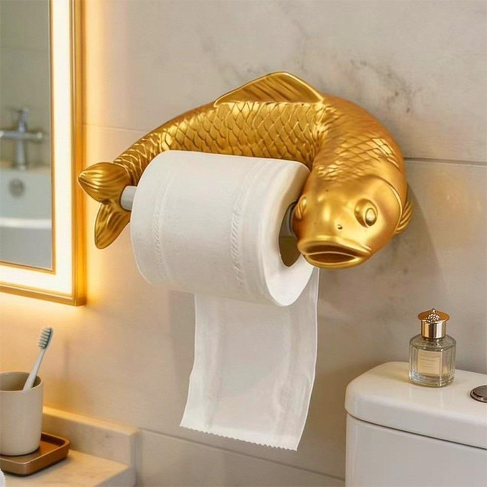 

Golden Carp Bathroom Tissue Dispenser Waterproof Plastic Tissue Paper Shelf Household