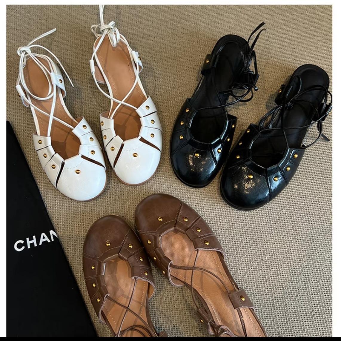 

summer hollow flat sandals comfortable breathable not stuffy feet women s shoes casual versatile Roman sandals soft sole 35 бежевий