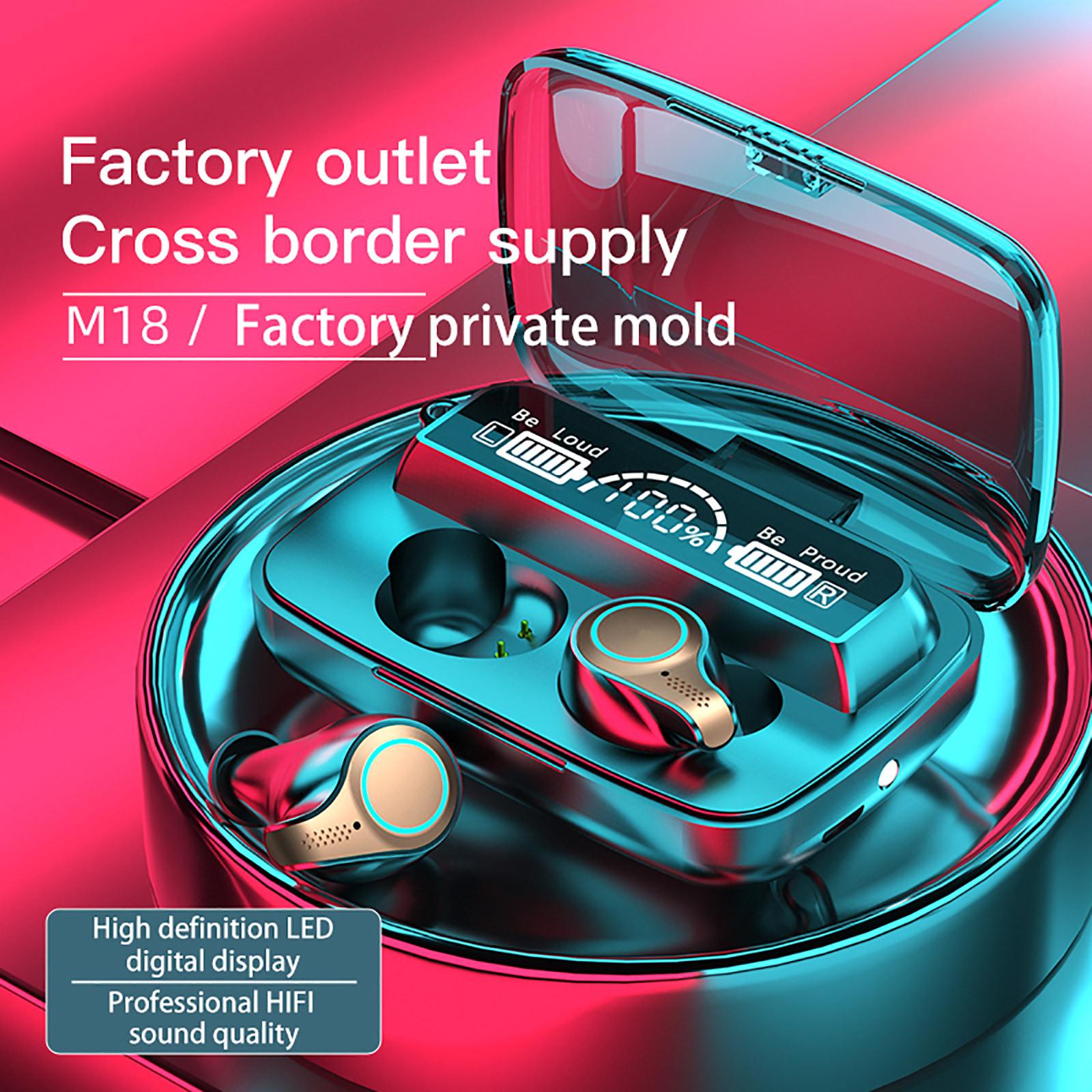 

M18Bluetooth 5.1Headset Wireless Earphones Mini Earbuds Stereo Headphones чорний