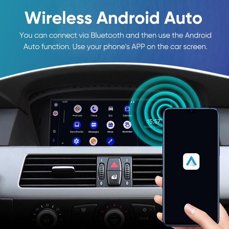 Ainavi 8,8palcové autorádio pro BMW řady 5 E60 E61 E90 E91 multimediální bezdrátové carplay android auto hlavní jednotka systém CCC CIC