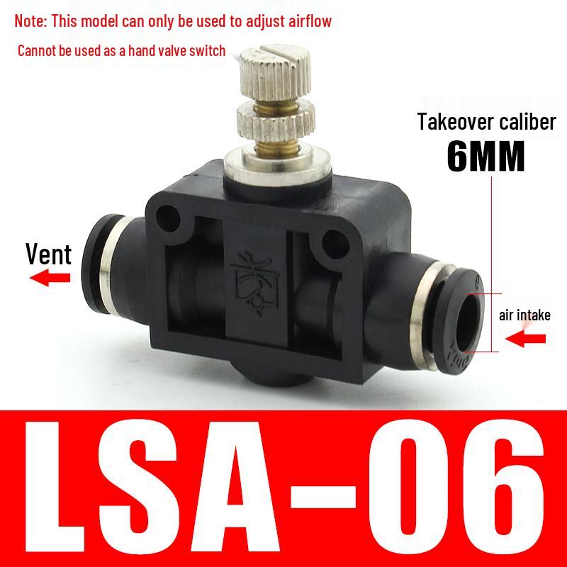 Adjustable Airflow Throttle Valve with Quick Connect (LSA 4/6/8/10mm)