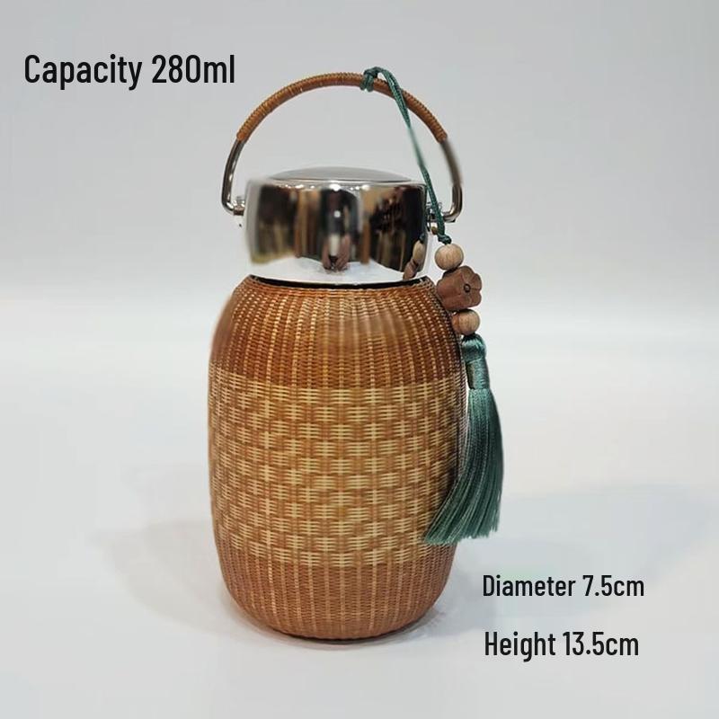 

JingJingRS Bamboo Weave Insulated Water Bottle