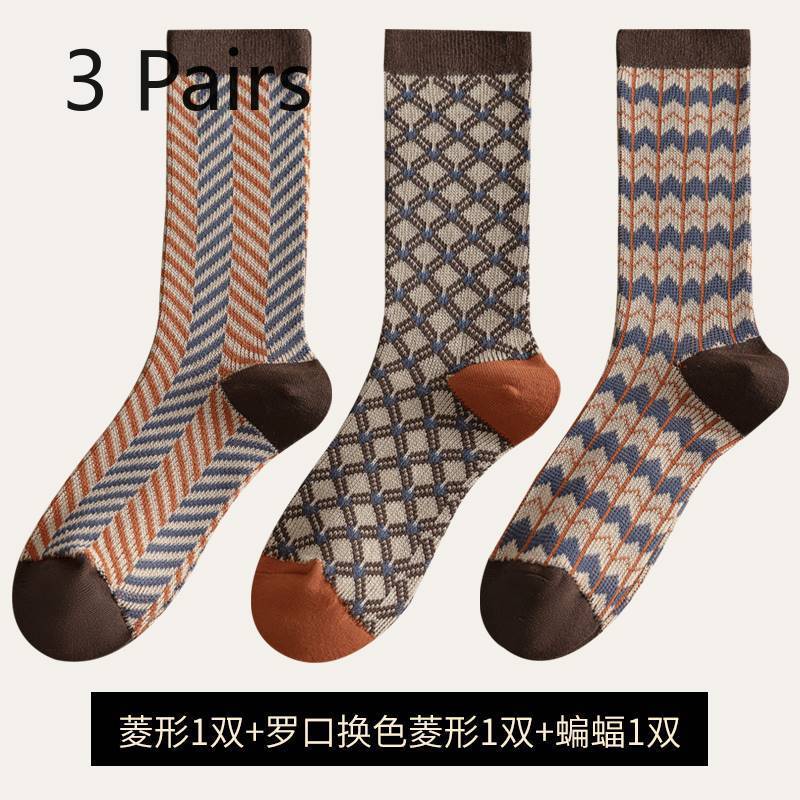 3 Pairs of  Women's Autumn and Winter Double-needle, Double-path Long Socks, Seamless Women's Socks, Thick and Warm Stacked Socks