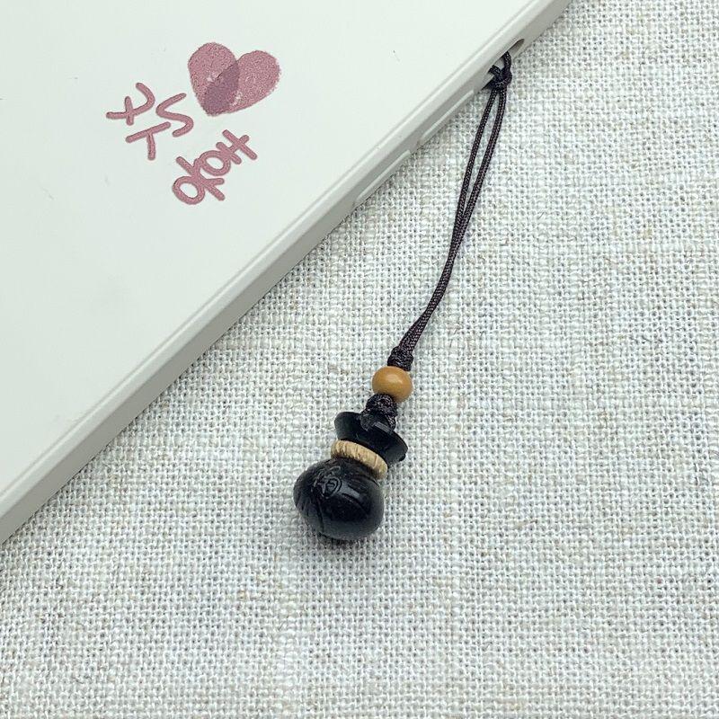 Peach Wood Lotus Plum Blossom Charm Keychain: Ancient-Style Pendant for Men & Women with Silk Flowers