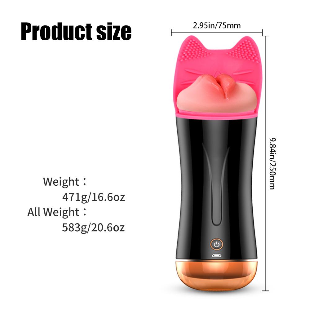 2 In 1 Automatic Masturbator Cup For Men Real Blowjob Machine Man Real Vagina Silicone Vibrator Masturbation Male Adult Sex Toy