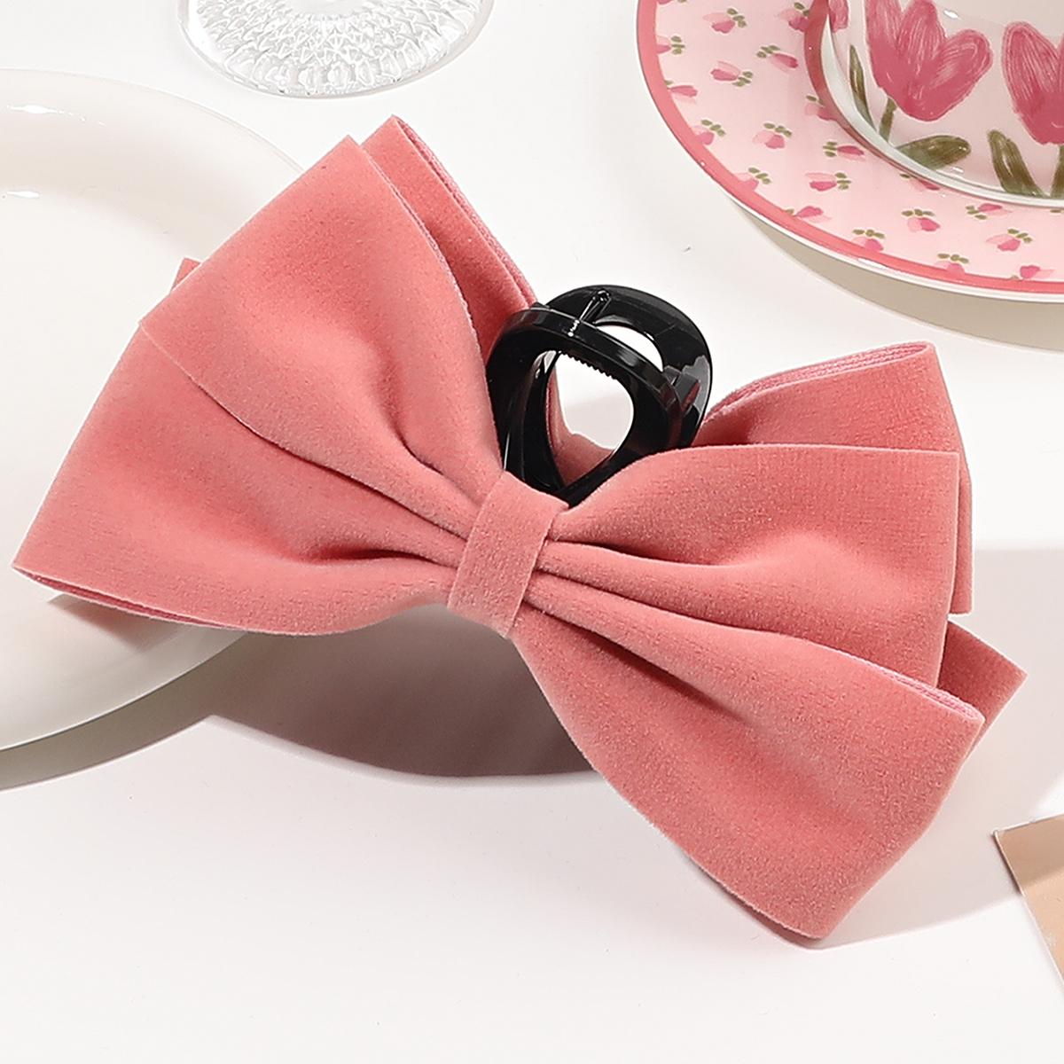 

Премиальные заколки для волос для женщин, заколки-банты для густых и тонких волос, большие нескользящие заколки-банты черного цвета розовый