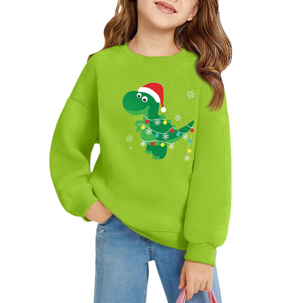 Julegenser for jenter med rund hals til barn, trykte babytopper