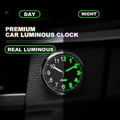 Carro Mini Relógio de Carro Luminoso Automóveis Relógio Interno Adesivo Mecânico Relógios de Quartzo Ornamento Automóvel 40mm 43mm Relógio Digital