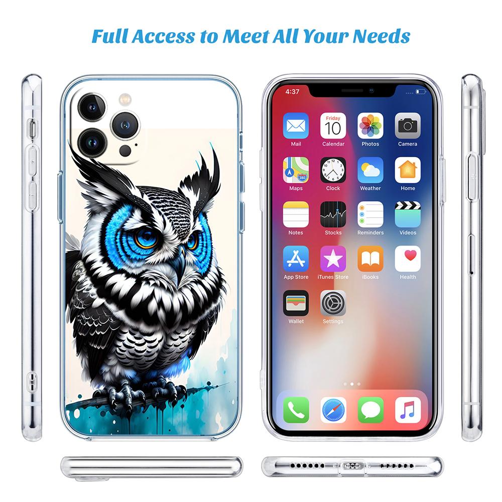 CJ25 Cartoon Art Owl Case for Motorola Moto G10 G20 G30 G31 G32 G34 G35 G41 G42 G50 G51 G52 G55 G60 G60S G62 G71 G72 G75