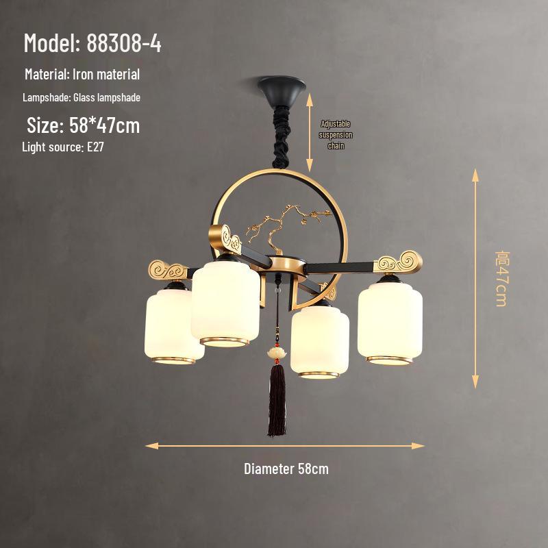 2024 Modern Chinese Style Chandelier for Living Room, Dining Room, or Bedroom - Simple and Elegant Atmosphere with Hotel-Quality Lighting