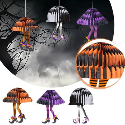 Gamba di Strega di Halloween a Nido d'Ape Singola Pietra Ciondolo Gamba di Strega Ciondolo a Nido d'Ape Decorazione Ciondolo Regalo Festa di Halloween