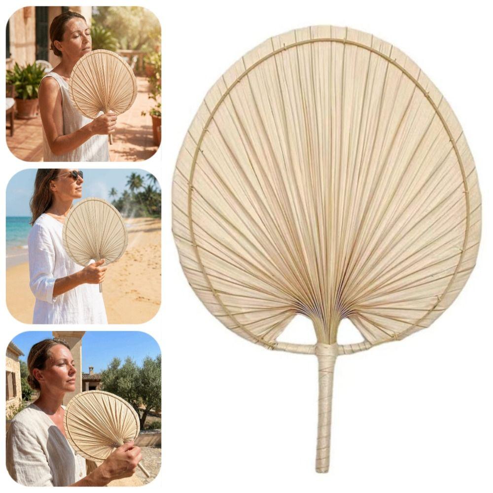 Lightweight Hand-woven Palm-Leaf Fan Anti-Mosquito Decorative Handheld Fans Cattail Fan  Photo Prop