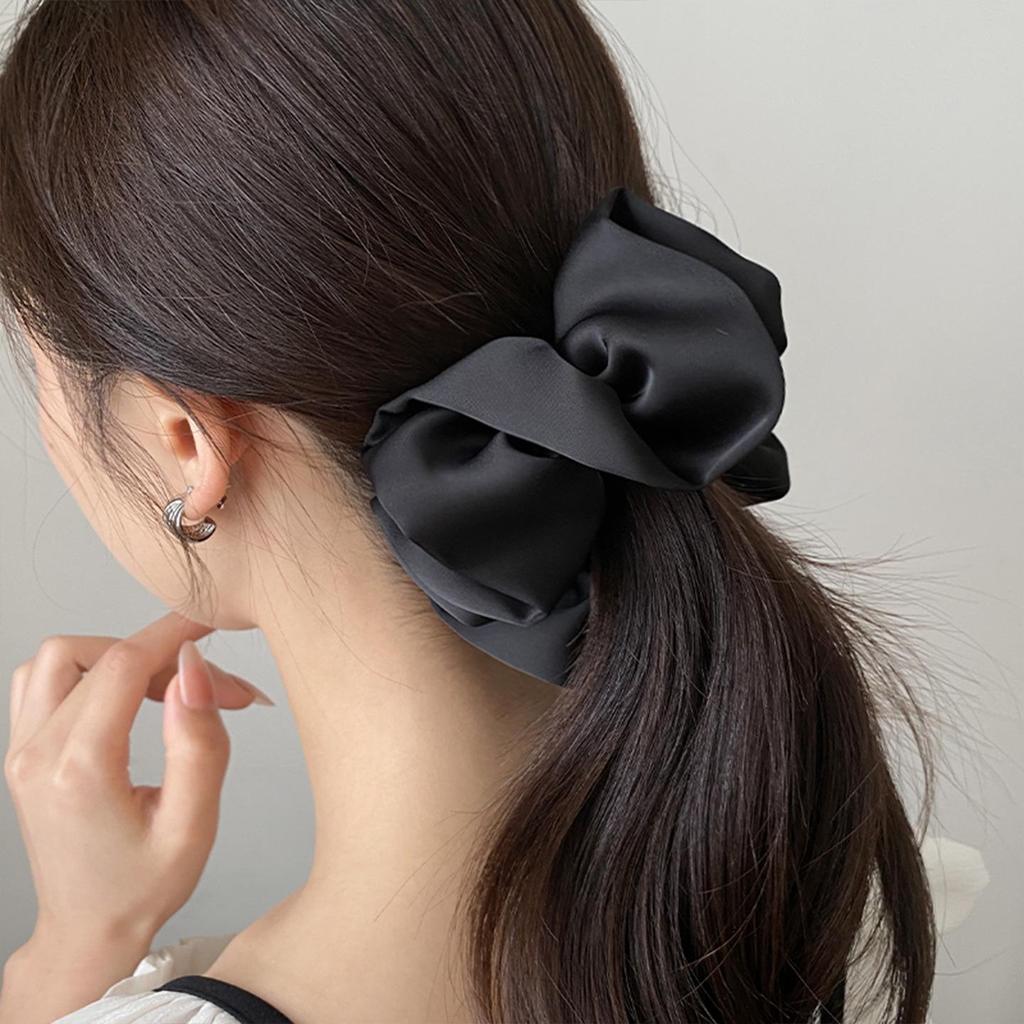 Elegant Satin Pleated Hair Clip: Enhances Volume for Ponytails & Buns, Stylish New Hair Accessory for Women
