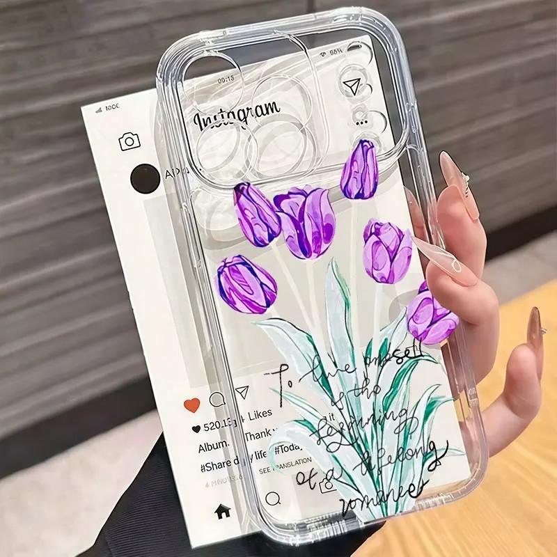 Tulip Rose Floral Phone Case For Xiaomi Redmi Note 15 15C 14 13 12 12S 12C 11 10 10C 13C 10s A2 A3 Pro Plus 4G 5G Soft TPU Cover