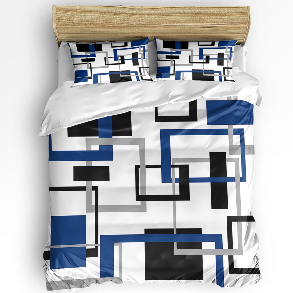 Yellow Grey Black Patchwork Abstract Art Medieval Style Duvet Cover Pillow Case Bedding Set Quilt Cover Double Bed Home Textile
