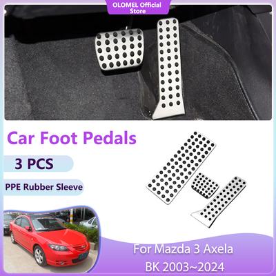 For Mazda 3 Axela BK 2003~2024 Car Pedals and Parts Acessorie Gas Cover Accelerator No Drilling Alloy Stainless Steel Fuel Brake