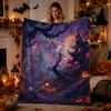 Spooky Pumpkin Throw Blanket - Witchy Fall Decor