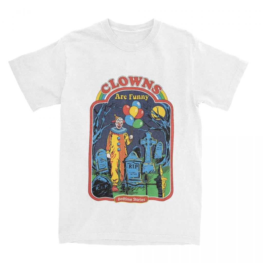 Retro Horror Clown Men Women T Shirt Dark Humour Apparel Amazing Tees T-Shirts Cotton Original Clothing