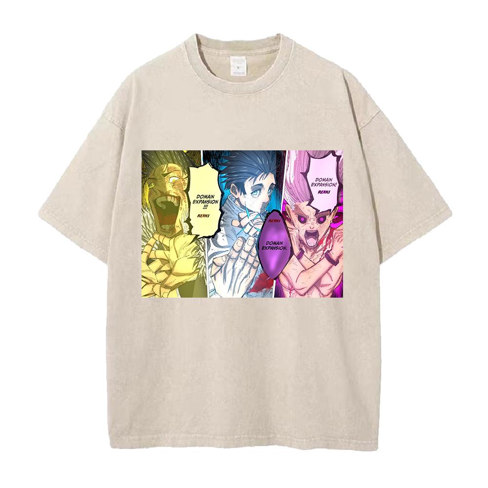 Okkotsu Yuta Ishigoori Ryuu Jujutsu Kaisen Kleidung Herren Damen Manga T-Shirts Gewaschenes T-Shirt Lässiges Baumwoll-T-Shirt Harajuku T-Shirt