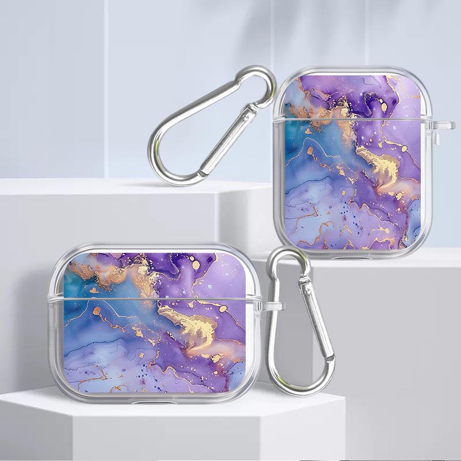 Flower Marble Case For Airpods 1 4 Pro3 3 Pro2 2 Pro Clear Earphone Cases Cover