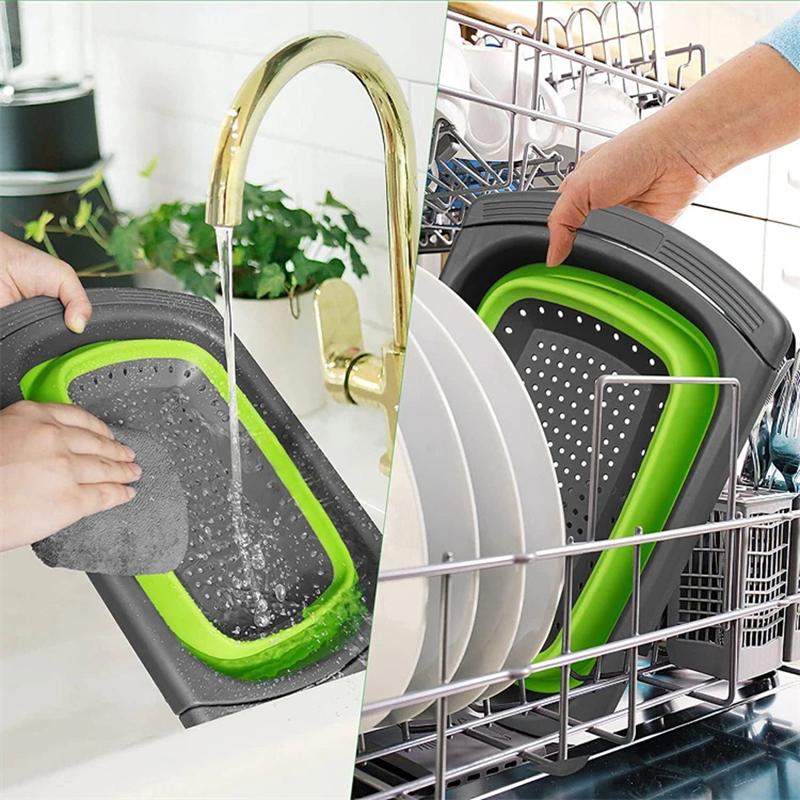 Collapsible Colander With Extendable Handles Colander Strainer Over The Sink Vegetable Fruit Colanders Strainers