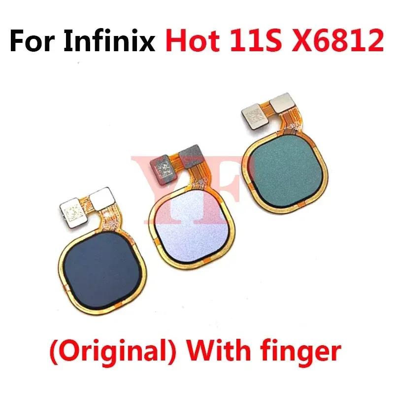 For Infinix Hot 11s X6812 11 Play NFC Note 11 12 X663B Fingerprint Reader Touch ID Sensor Return Key Home Button Flex Cable
