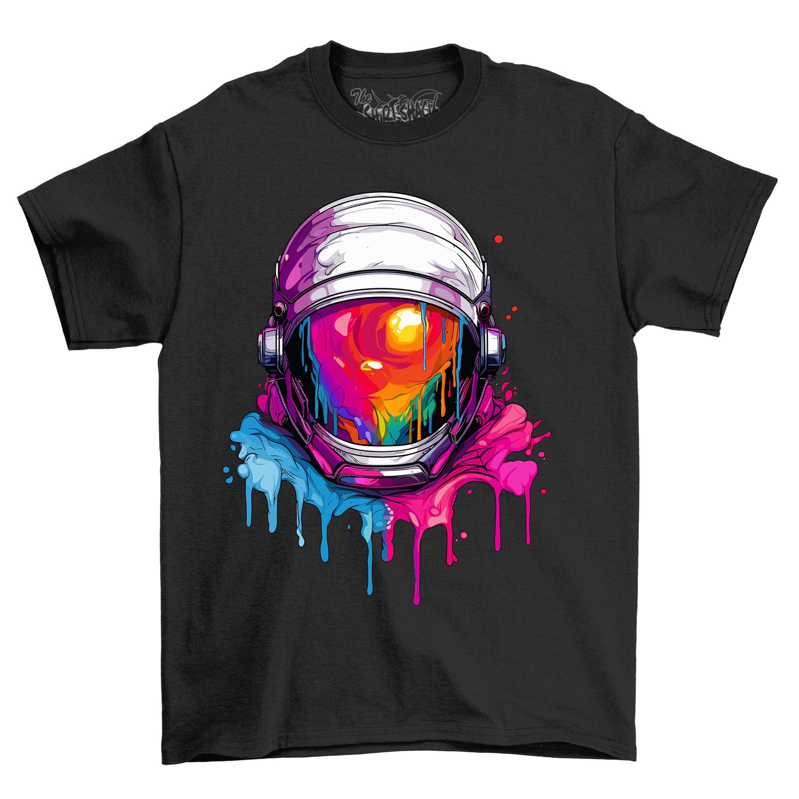 

Space Helmet Dripping Paint Effect - Out of this World Style! Funny T-Shirt Mens Womens Tees Top, Uni XL