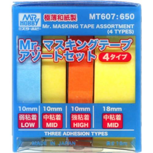 GSI Creos Mr. Masking Tape Assortment Set (4 Types) for Model Painting, MT607