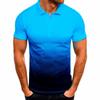 Spring and Autumn Men's Casual Sports T-shirt Summer Lapel 3D Gradient Short-sleeved POLO Shirt