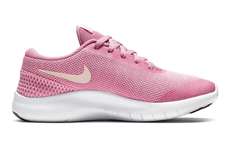 Nike Flex Experience RN 7 Cushioning Abrasion Resistant Breathable Low top Kids' Running Shoes Pink White Teenagers 943287-601