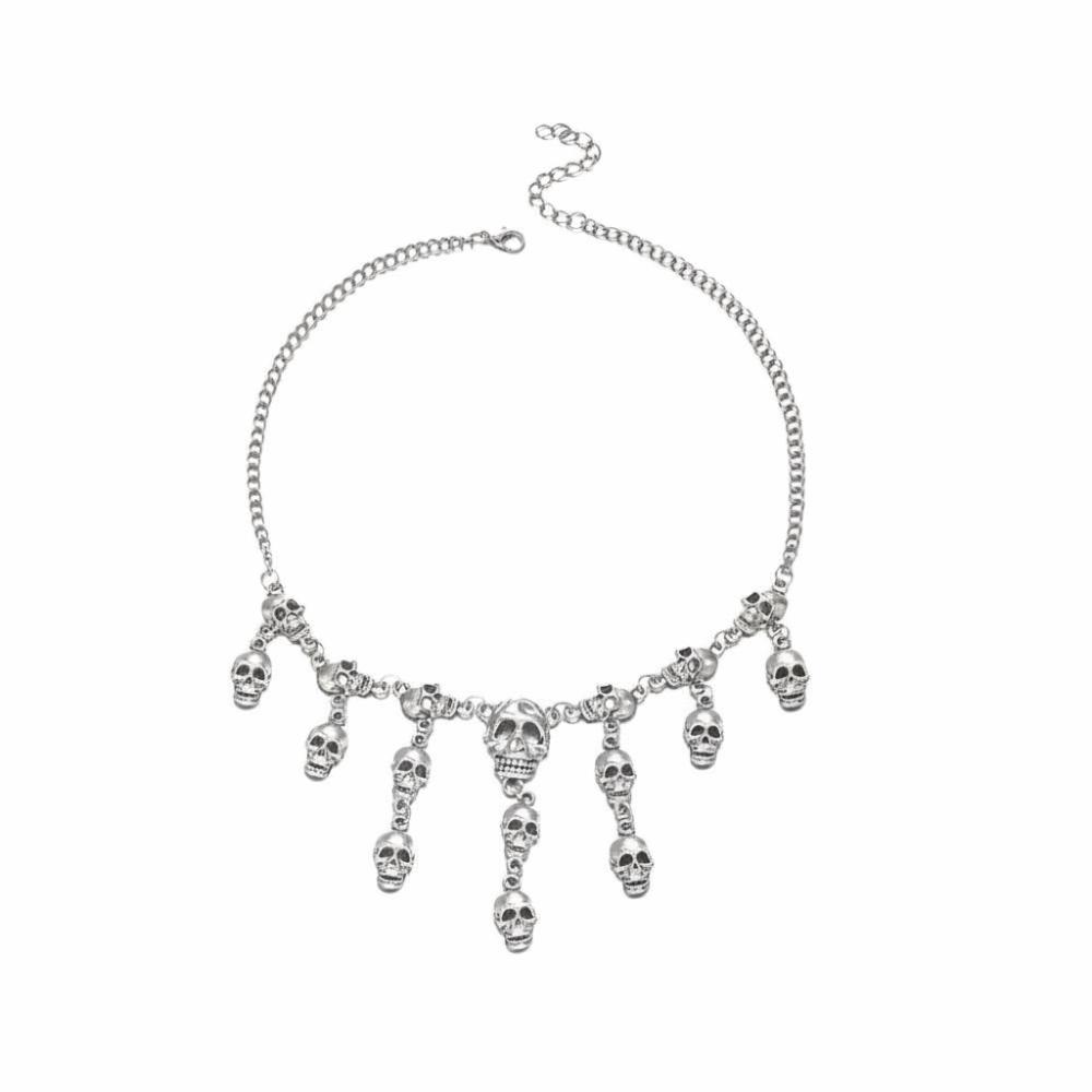 Y2K Halloween Choker Gothic Collarbone Chain Charm Gift Skull Necklace Neck Jewelry