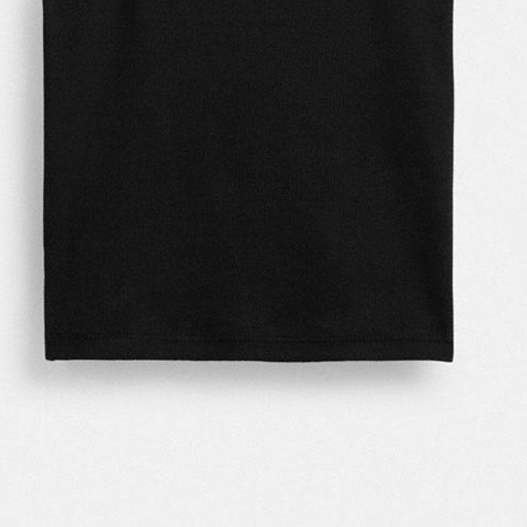 Coach Ss24 Solid Color Letter Round Neck Pullover Ribbed Knit Vest Women Tops Black CS609-BLK