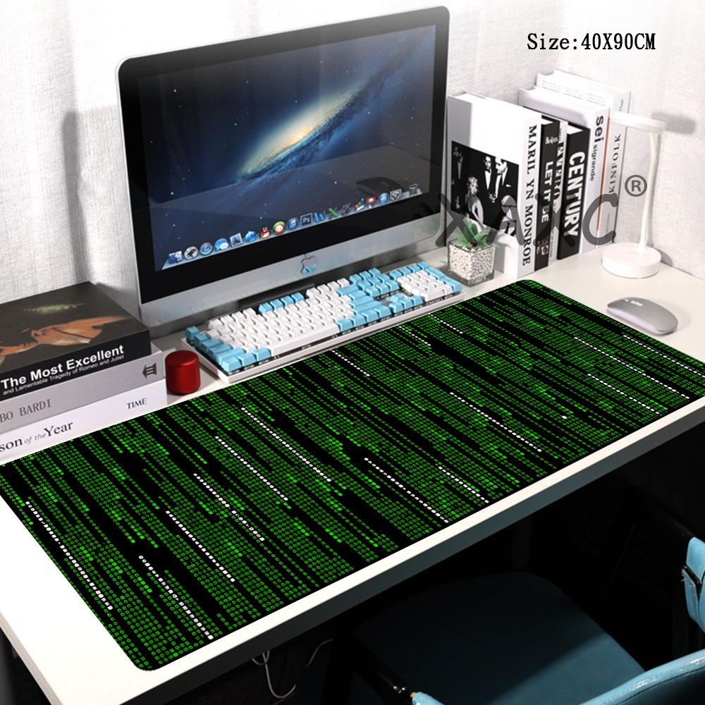 HYBXAXC MMatrix Binary Code MousePad Large Rubber Base Nonslip PC Desk Accessories Mousepad for Office Keyboard Mats Decor Mat