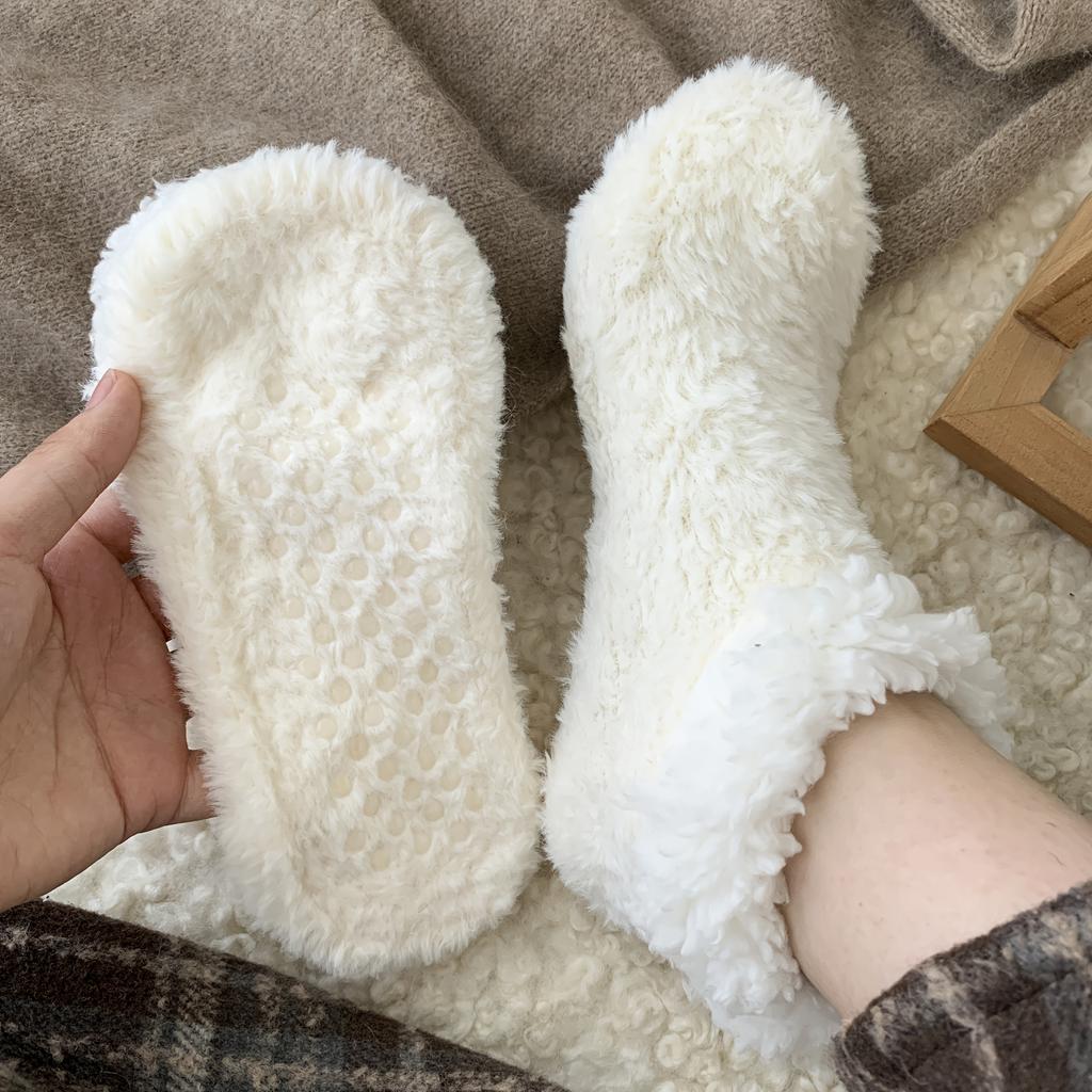 3/5 pairs of women's coarse wool socks, winter thickened warm socks, and women's socks for home sleep to warm feet