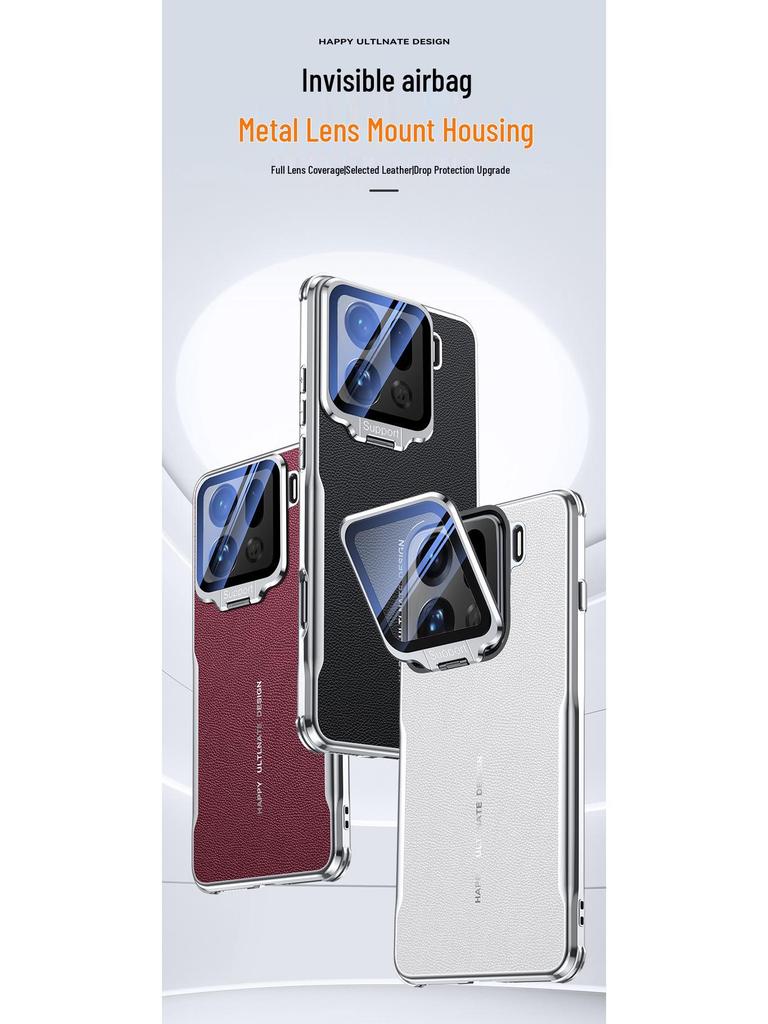 Cross-Border Oppo Find X9 Pro Leather Lens Bracket Airbag Case: High-End Protective Cover for Men & Women