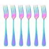 Drmfiy Dinner Forks Stainless Steel Dinnerware Set 6 Piece Snack Dessert Forks Tableware Salad Fork Cutlery Kitchen Utensils