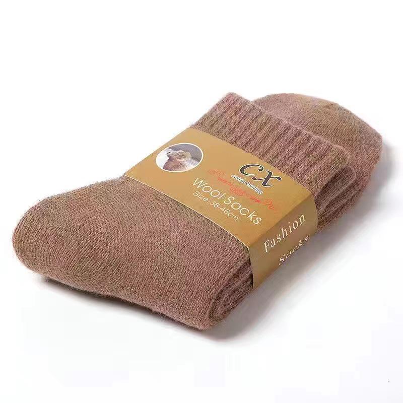 Men's Winter Wool Terry Mid-Calf Socks - Thickened Cashmere, Warm Cotton, Autumn/Winter Style.
