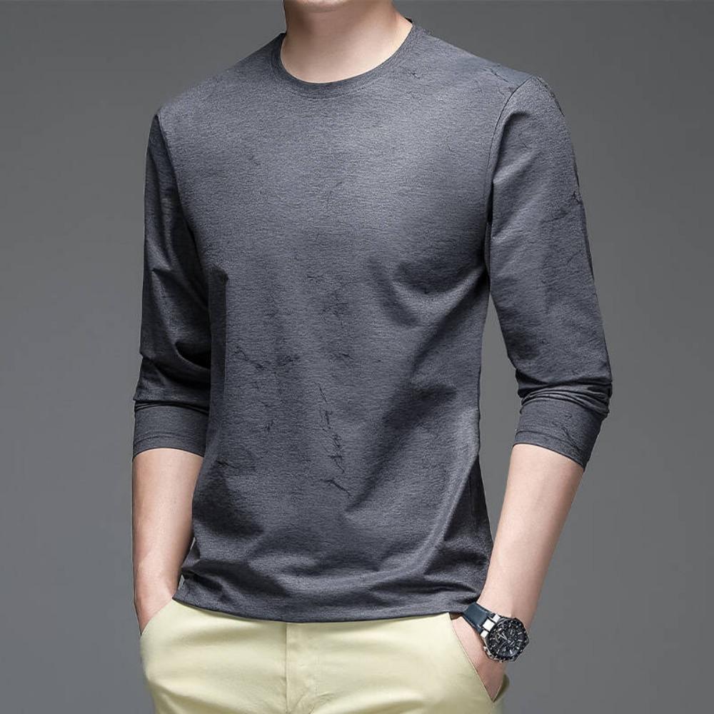 

Весна Новая Быстросохнущая Мужская Повседневная Спортивная Футболка с Длинным Рукавом из Ледяного Шелка для Фитнеса на Открытом Воздухе 3XL серый