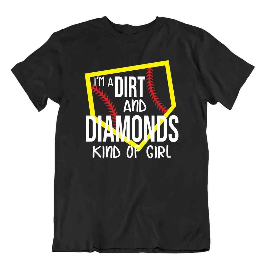 Softball Sport T-Shirt Tee Gift Cool Present Cute Funny Play Joke Dirt Diamonds