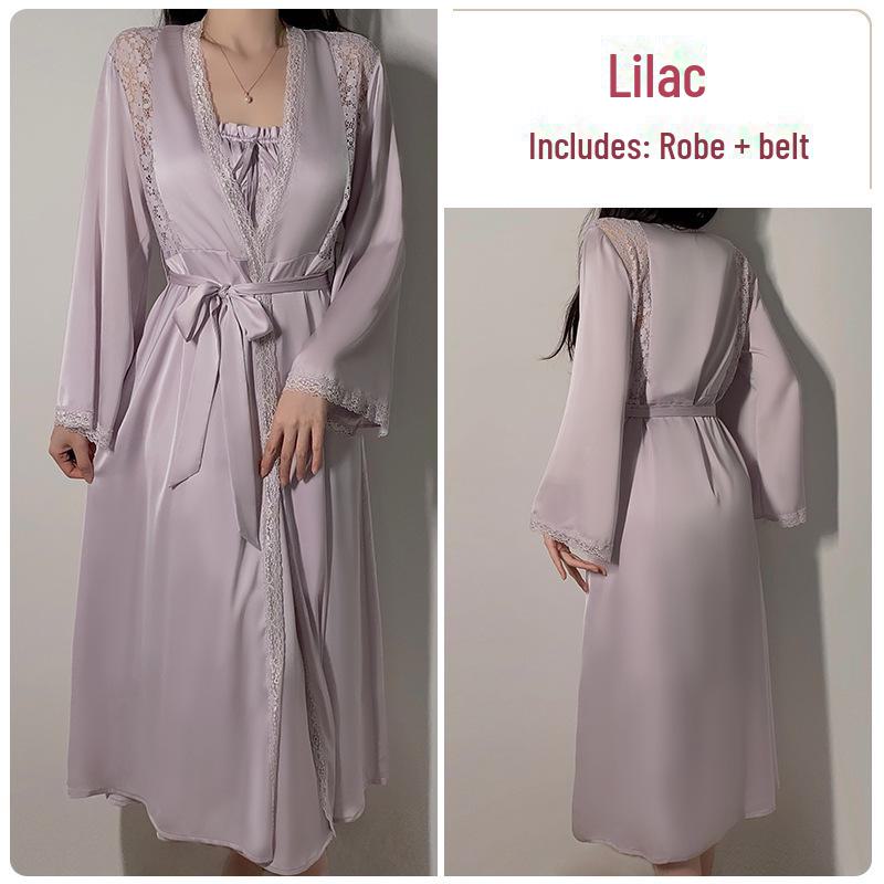 

Guiruo Комплект ночной рубашки с глубоким V-образным вырезом и кружевной отделкой, с нагрудными подушечками Small